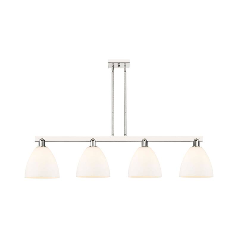 Innovations Lighting Endless Possibilities Arcadia - Bristol - 4 Light 52" Stem Hung Island Light - Polished Nickel/Matte White
