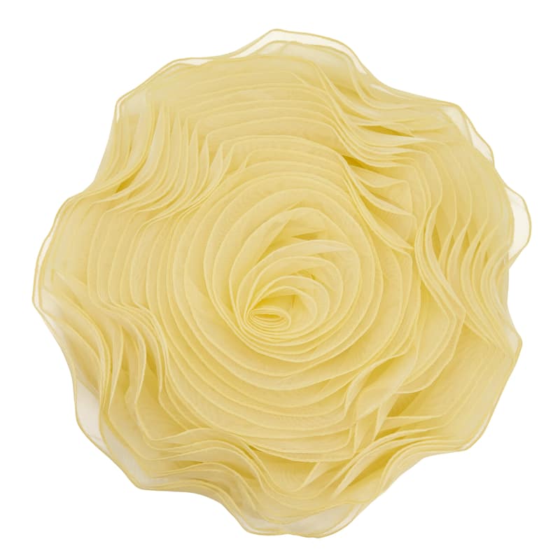 Rose Design Throw Pillow - Yellow - 16"x16"