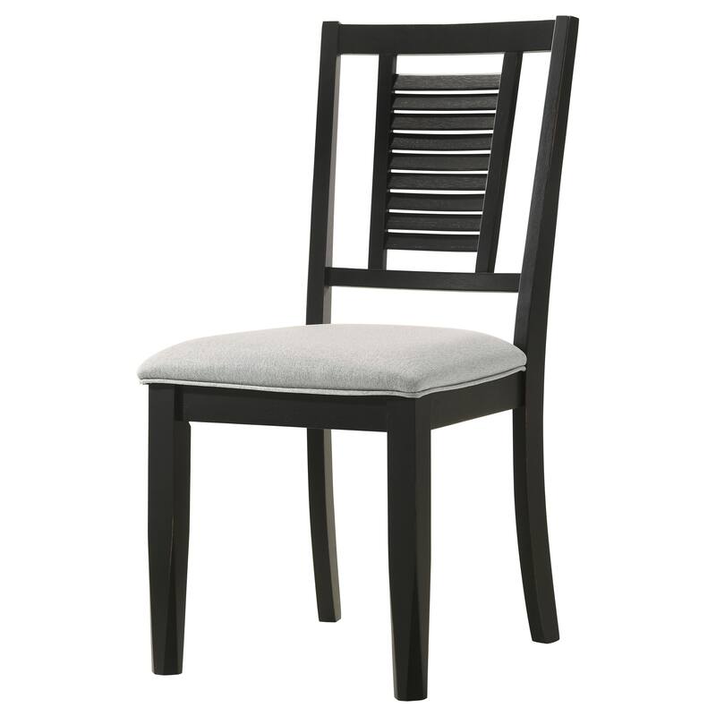 Appleton Washed Black Wood Dining Side Chair (Set of 2)