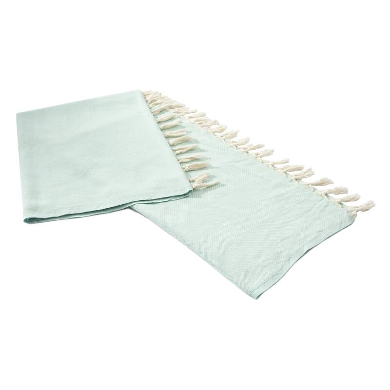 Sevita Herringbone Premium Turkish Cotton Standard Size Throw Blanket