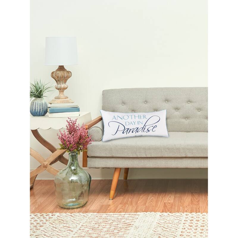 12" x 24" Another Day In Paradise Embroidered Throw Pillow