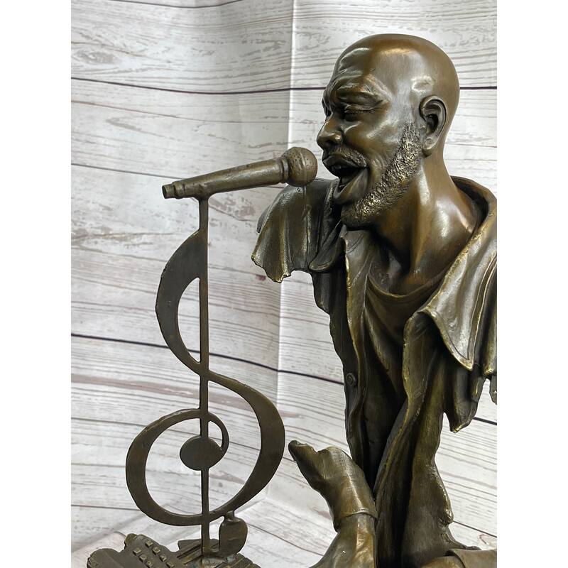 Isaac Hayes Bronze Sculpture African American Black Art Musician Pianist Keyboard