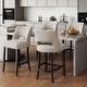 preview thumbnail 45 of 59, Upholstered Counter Height Bar Stools with wood legs for Kitchen Island Dining Room Set of 4 - Beige