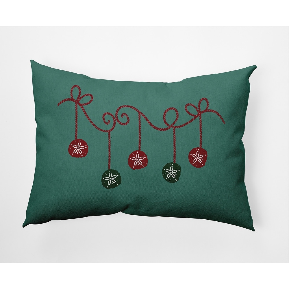 Sanddollar Ornaments Christmas Soft Spun Polyester Decorative Throw Pillow