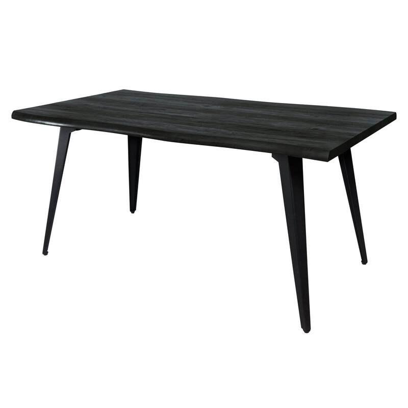 Ravenna Rectangular Dining Table with 63-Inch Wide MDF Tabletop and Powder Coated Metal Legs - Ebony