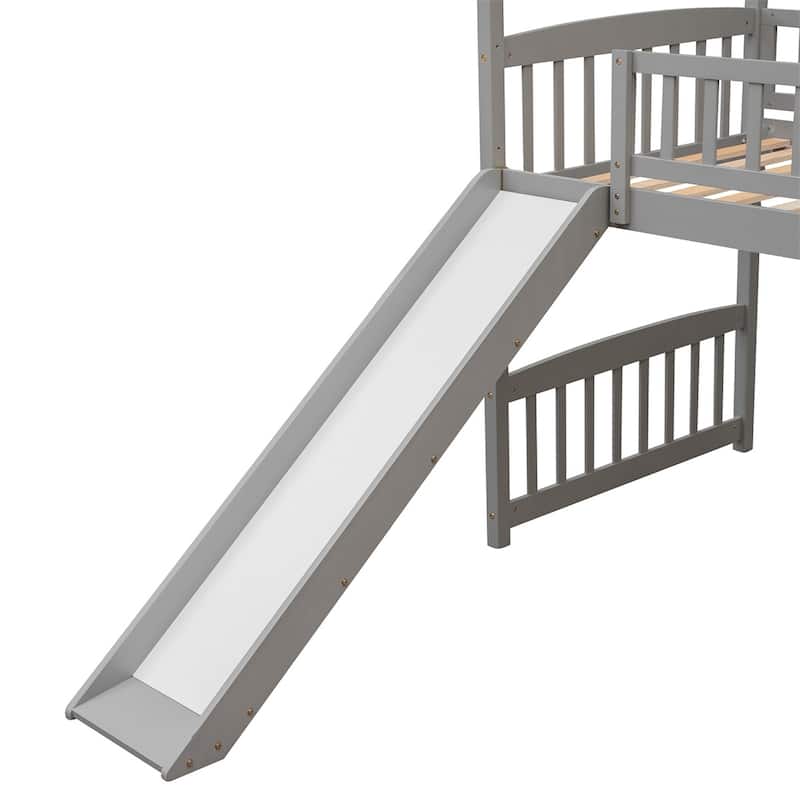 Merax Twin House Bed Loft Bed with Slide