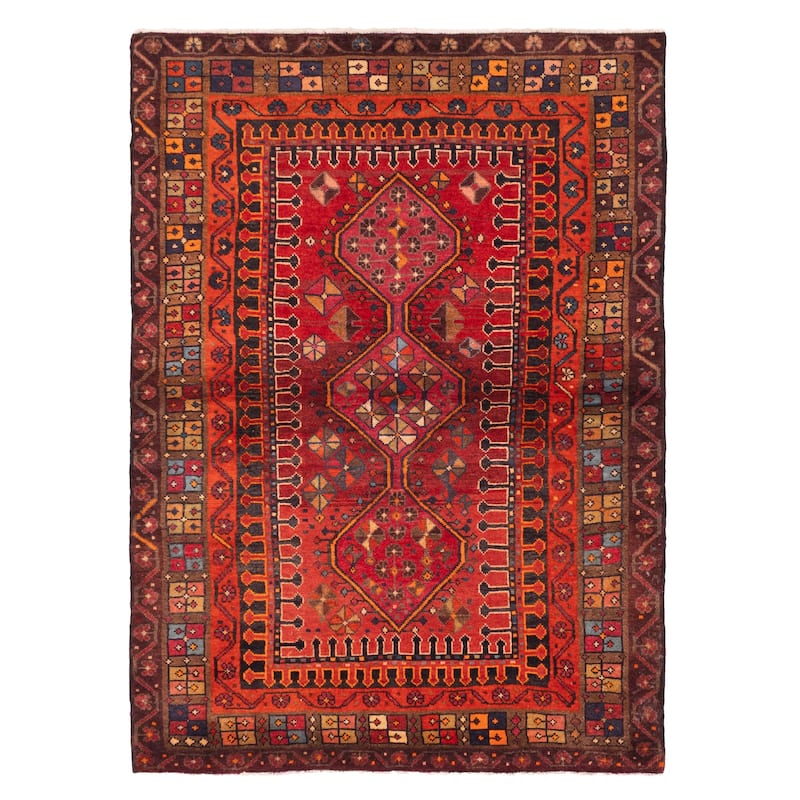 ECARPETGALLERY Hand-knotted Konya Anatolian Red Wool Rug - 4'4 x 6'1