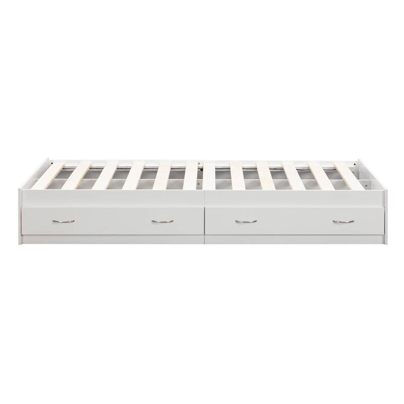 Twin Bed with Drawers - White Bedroom Furniture