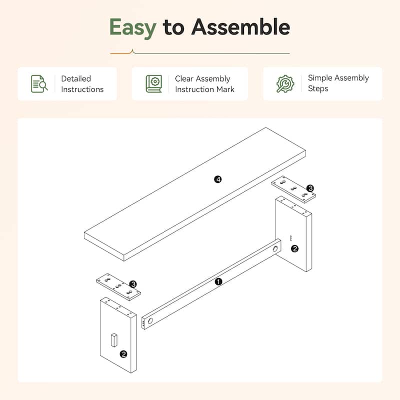 63" Long Solid Wood Entryway Bench, Farmhouse Indoor End of Bed Bench