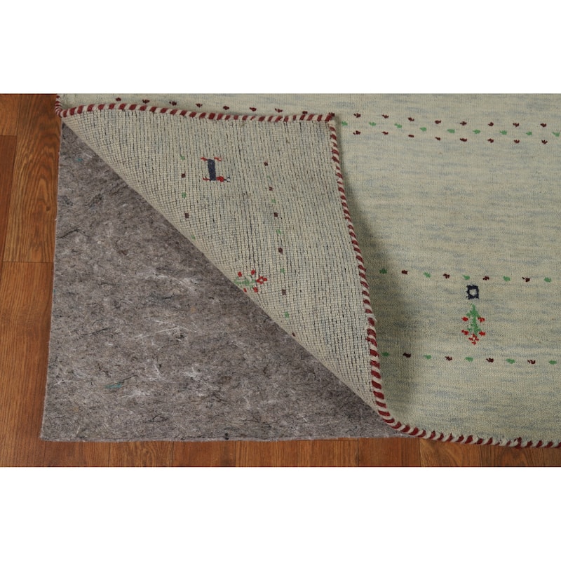 Hand Knotted Oriental 100% Wool Carpet Tribal Animal Pictorial Beige & Ivories Gabbeh Area Rug - 5' 0'' X 3' 0''