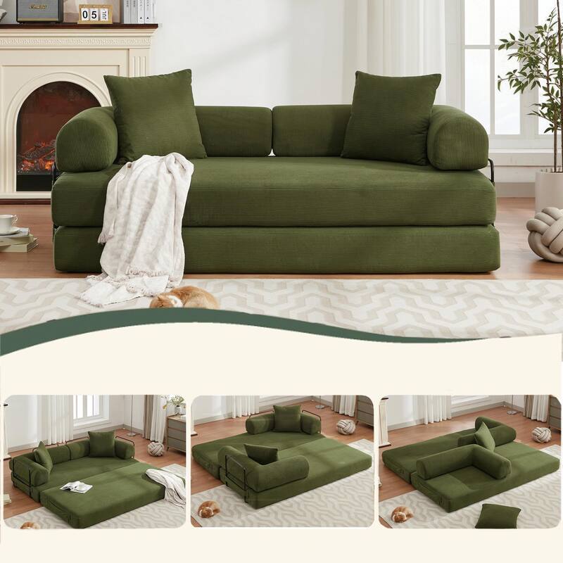 Versatile Folding Convertible Sleeper Sofa with DIY Modular Design