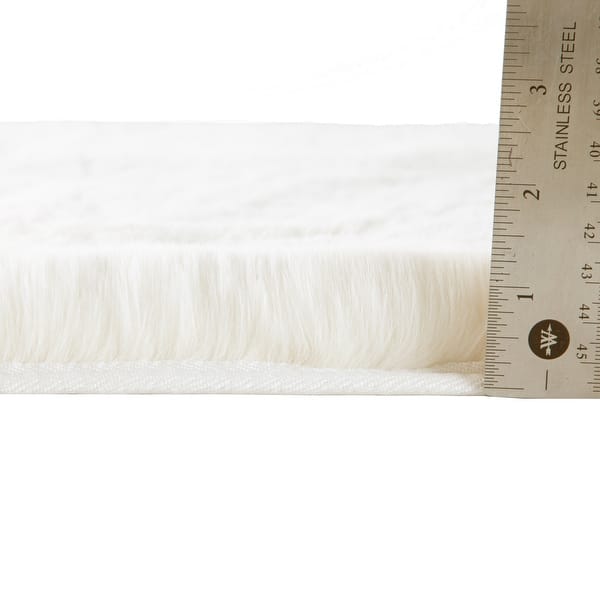 dimension image slide 2 of 11, Fake Fur Bath Mat - 21x34-Inch Machine Washable Nonslip Small Rug for Bathroom, Hallway, or Kitchen by Home-Complete