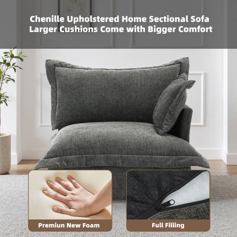 Upholstered Chenille Arm Club Chair Cloud corner cahir