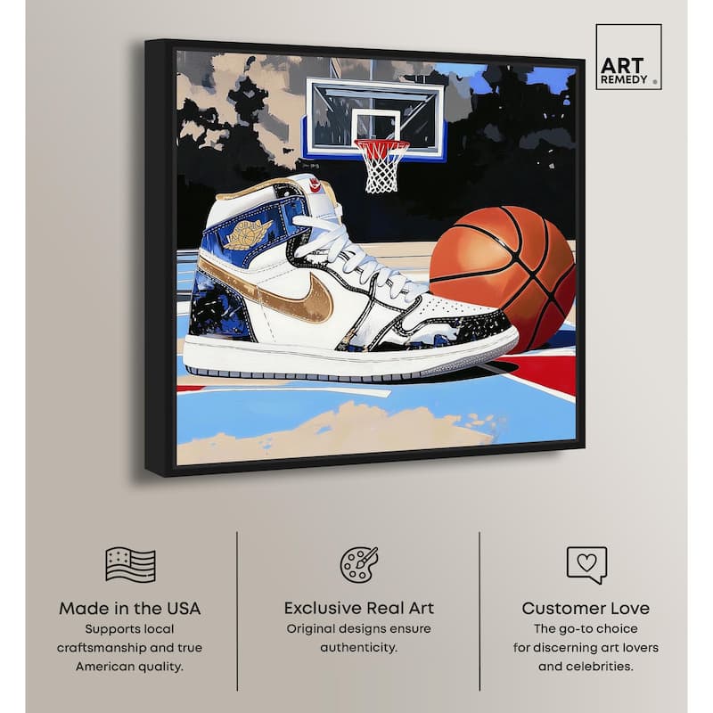 Basketball Court Blues Canvas by Art Remedy