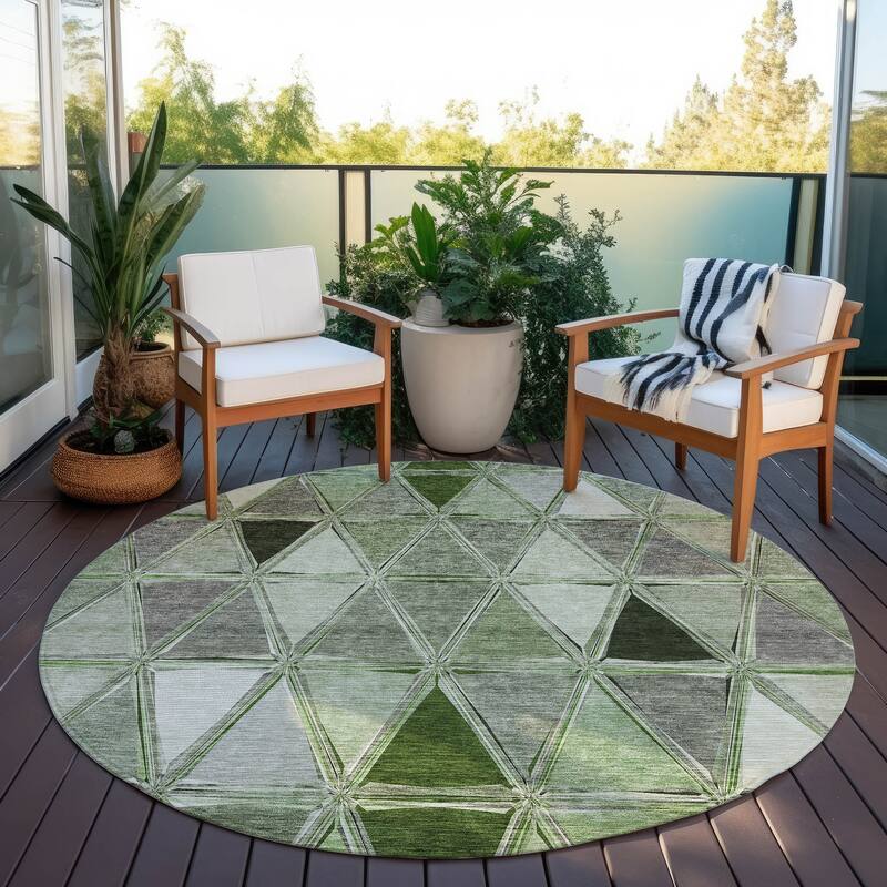 Machine Washable Indoor/ Outdoor Chantille Modern Diamonds Rug