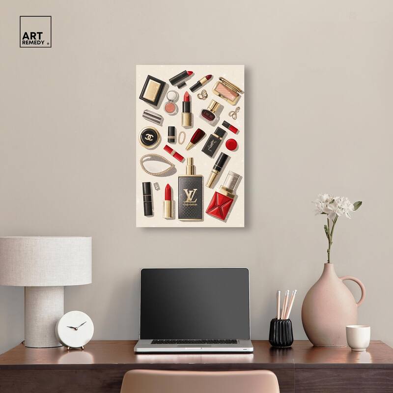 Luxury Makeup Collection Canvas by Art Remedy, Gallery Wrapped
