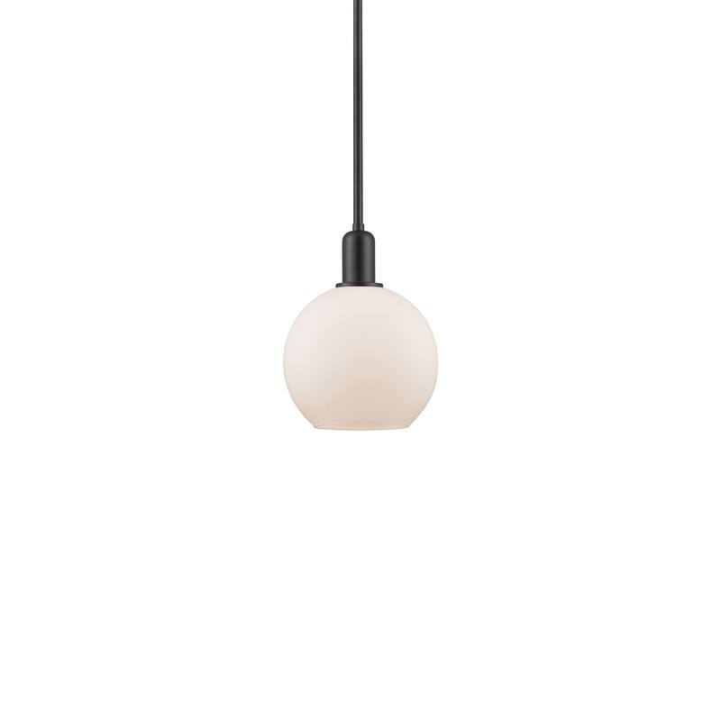 Innovations Lighting 716-1S-11-8 Athens Pendant Athens 8" Wide Mini - Matte Black / Matte White