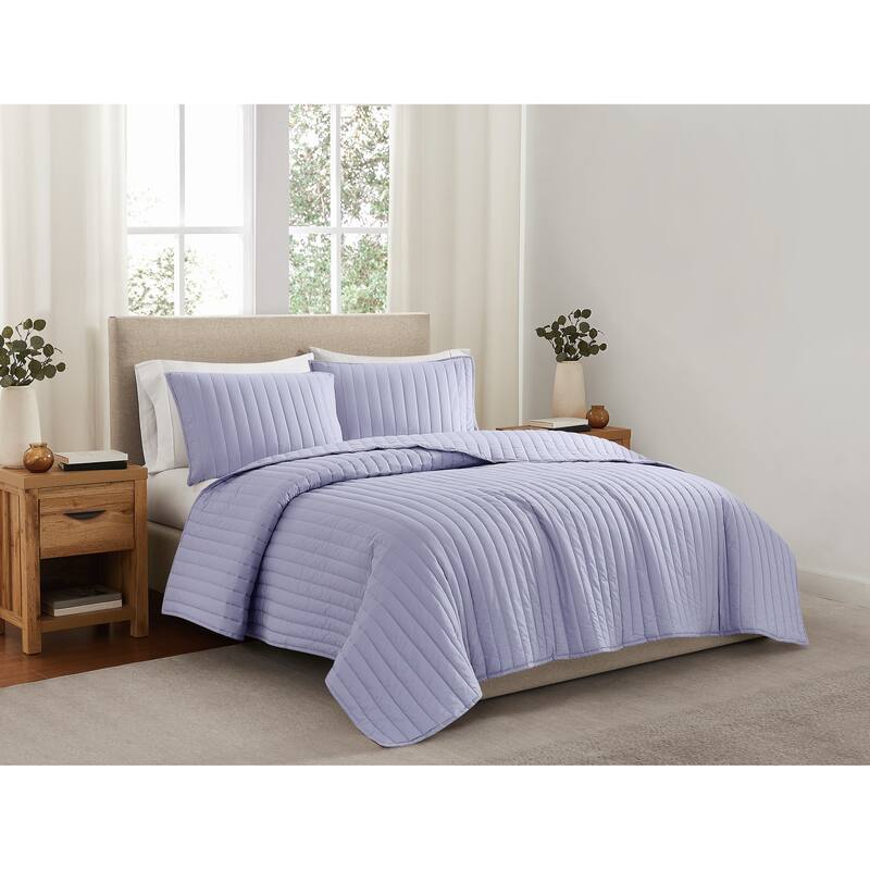Brooklyn Loom Solid Cotton Percale Quilt Set