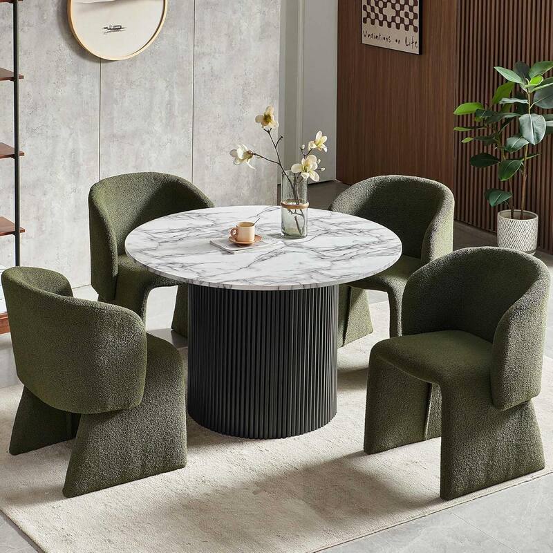 Howtai Barrel Dining Sofa Chairs Upholstered-Fully Wrapped