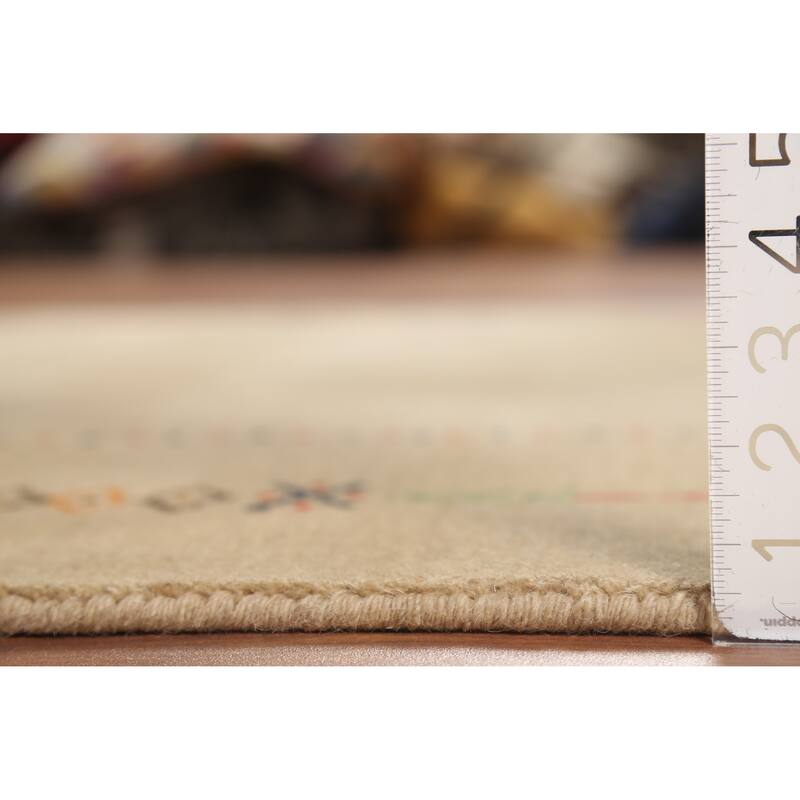 Striped Gabbeh Indian Accent Rug Handmade Wool Carpet - 4'0"x 5'9"