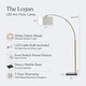 preview thumbnail 3 of 11, Brightech Logan 76 in. Antique Brass Modern Adjustable and Extendable LED Floor Lamp with White Fabric Drum Shade