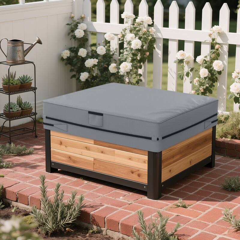 91" x 91" Hot Tub Pool Spa Cover Cap Heavy Duty UV Sun Protector Water Resistant - 91"Lx91"Wx20"H