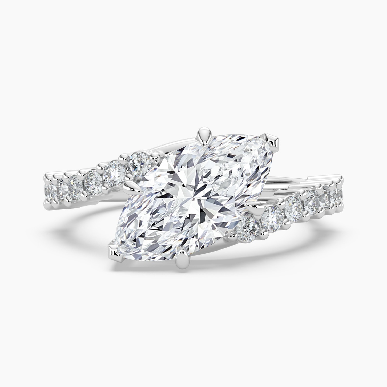 Auriya 14K Gold Lab Grown Diamond Marquise Diamond Journey Engagement Ring 1.36 - 5.36ct. tw. (E-F, VS)