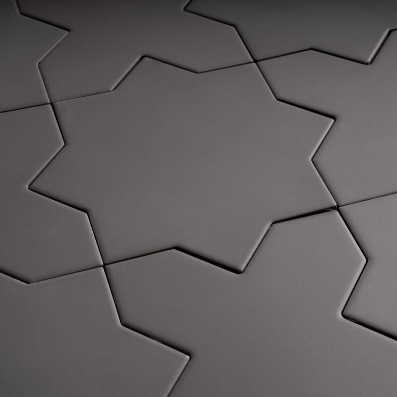 Apollo tile 7" x 7" Seville Matte Graphite Black Porcelain Tile (5.31 sq ft/case) - 34 Pack