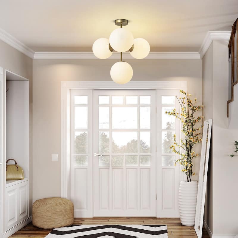 Black or Gold Modern Sputnik Glass Globe Bubble Chandelier Pendant Light for Dining Room, Kitchen, Living Room, Foyer