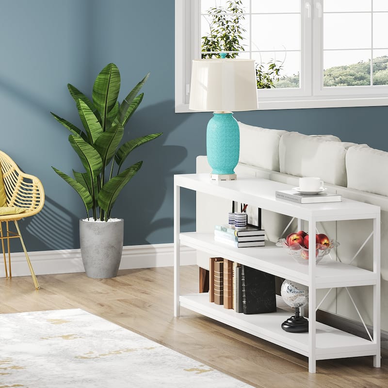 Extra Long Sofa Console Table with Storage for Entryway