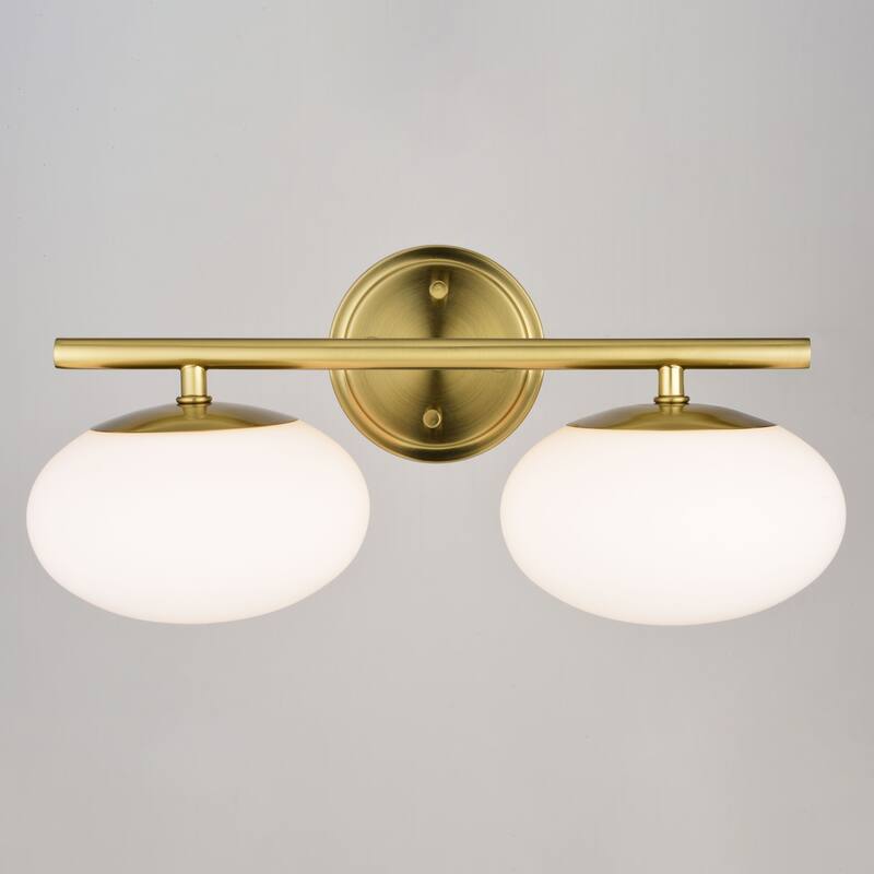 Sloane LED Gold Satin Brass MidCentury Modern Bathroom Vanity Wall