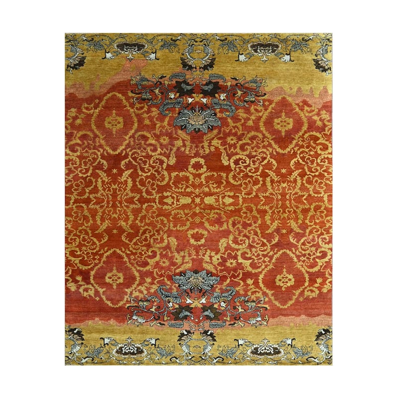 LoomBloom Gray Hand Woven Traditional Oushak Wool Oriental Area Rug - 7' 7'' x 9' 9''
