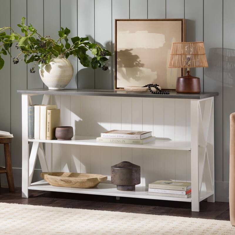 Middlebrook Farmhouse 52-inch Solid Wood Bookshelf Console