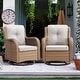 preview thumbnail 4 of 8, Pocassy 3-Piece Outdoor Swivel Bistro Set, Wicker Rocking Chairs