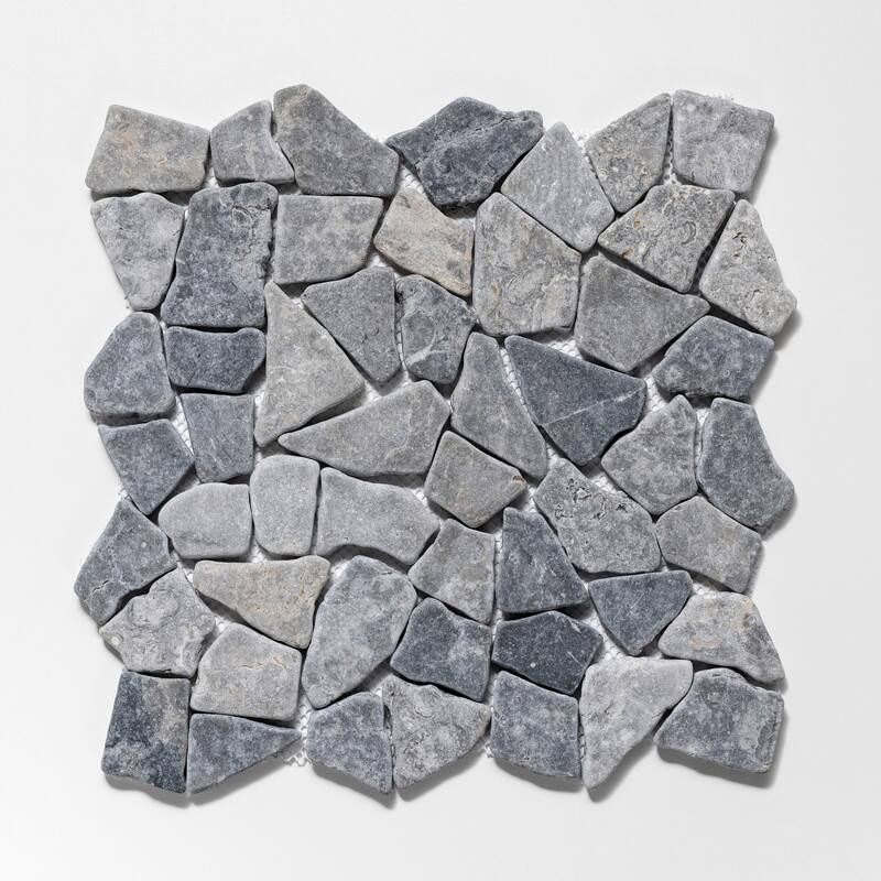 Fit Mosaic 11 in. x 11 in. Marble Mesh-Mounted Mosaic Wall and Floor Tile