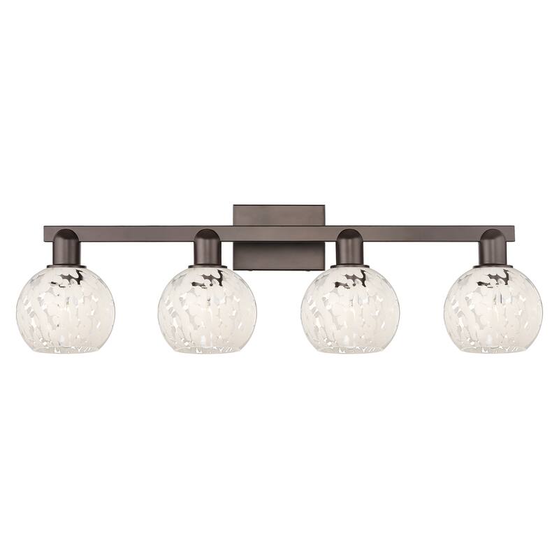 Innovations Lighting Endless Possibilities Arcadia - White Mouchette - 4 Light 33" Bath Vanity Light - Oil Rubbed Bronze