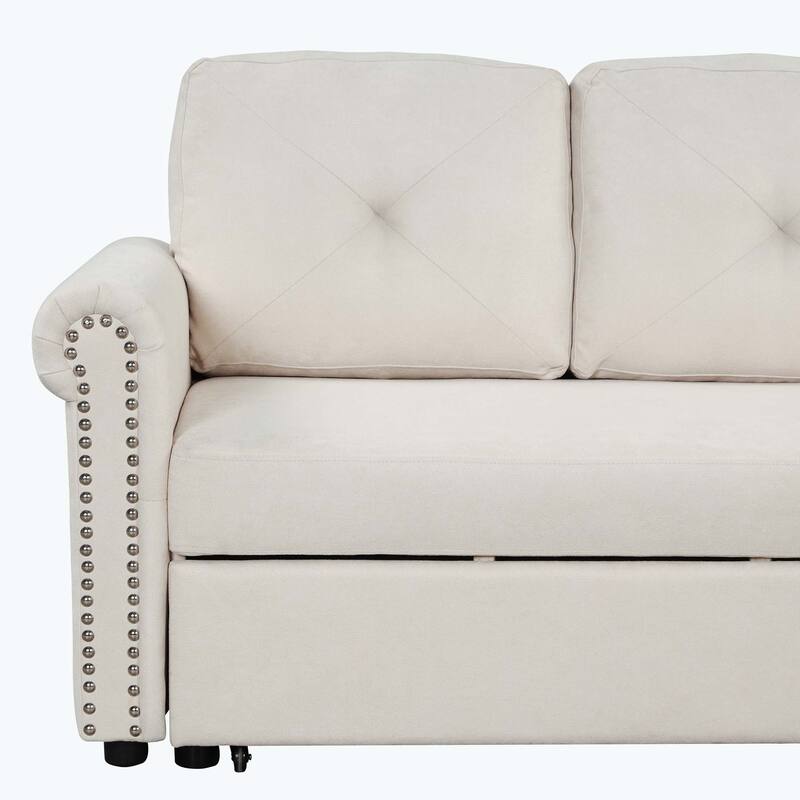Classic and Cozy L-shape Pull-out Sleeper Sectional Sofa