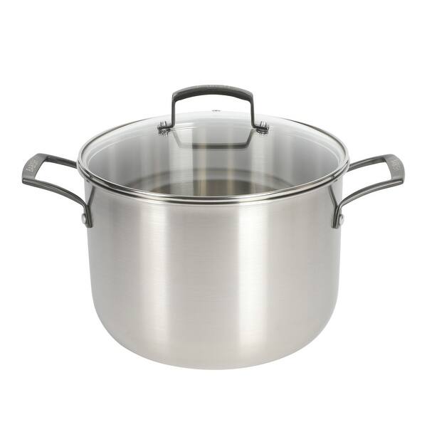 Babish 8qt Tri-Ply Stainless Steel Professional Grade Stock Pot w/Lid, 12-Quart - 8