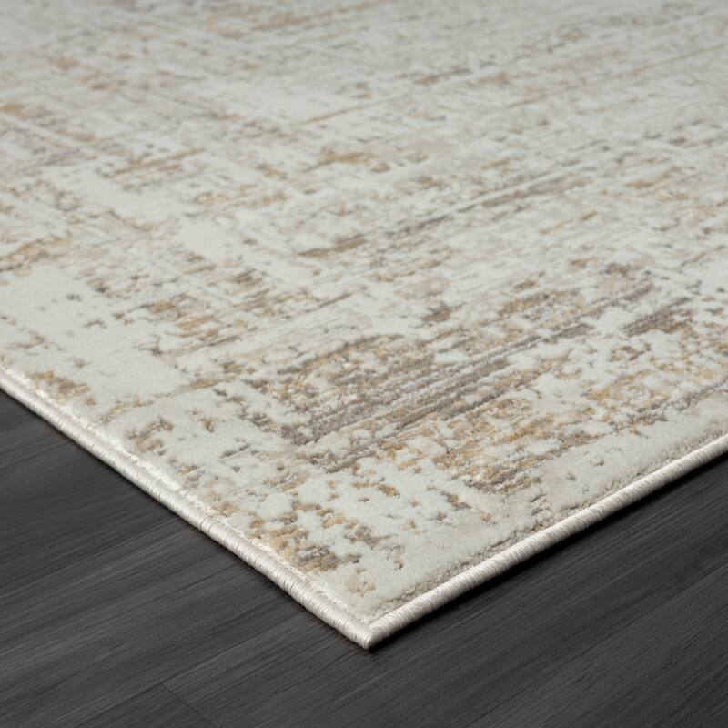Bailey Transitional Distressed Beige/Brown Performance Indoor Area Rug by Sevita