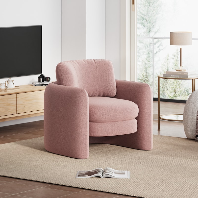 Accent Chairs, Living Room Chairs Upholstered Barrel Armchair for Living Room