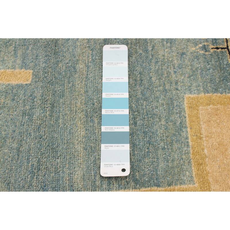 ECARPETGALLERY Hand-knotted Finest Peshawar Ziegler Blue Wool Rug - 8'0 x 10'0