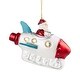 preview thumbnail 7 of 5, Santa in a Rocket Ship Glass Christmas Ornament - 4.25" - Silver