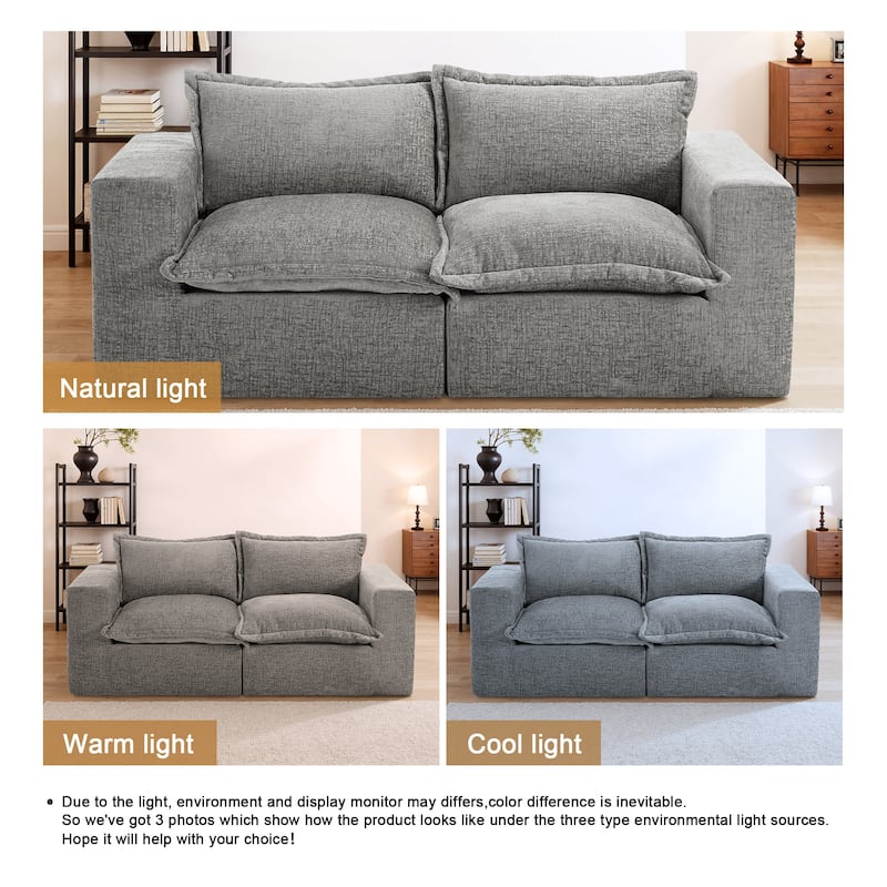 Comfy Cloud Chenille Upholstered Sectional Sofa with Pillow-Top Cushion