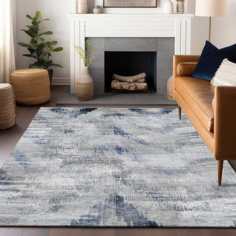 Premium Washable Super Soft Modern Brushstrokes V Mayfield Rug