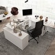 preview thumbnail 4 of 18, Electric Height-Adjustable Office Desk with Glass Cabinets & Storage