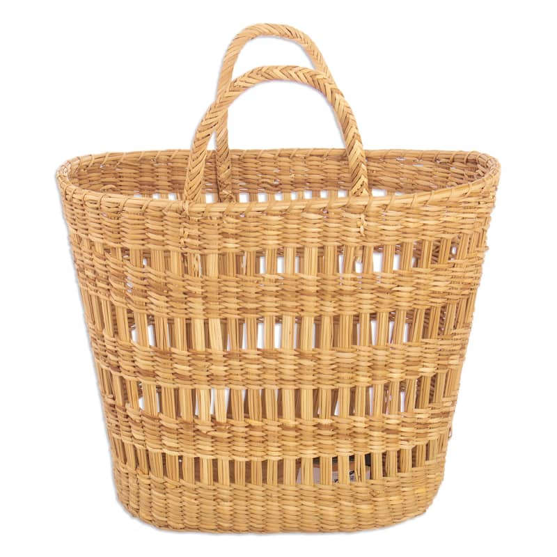 Novica Handmade Woven Treasure Natural Fiber Basket