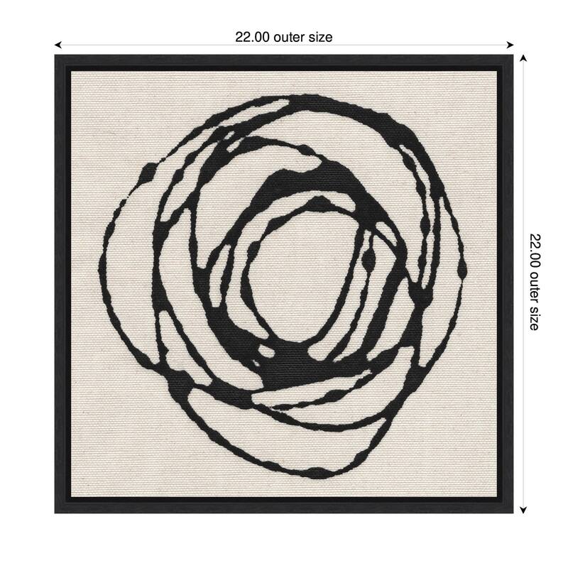 Kate and Laurel Sylvie Flowing Circle Abstract Framed Canvas by The Creative Bunch Studio