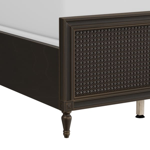 slide 2 of 18, Hillsdale Furniture Sausalito Wingback Wood Cane Panel Bed Oiled Bronze - King