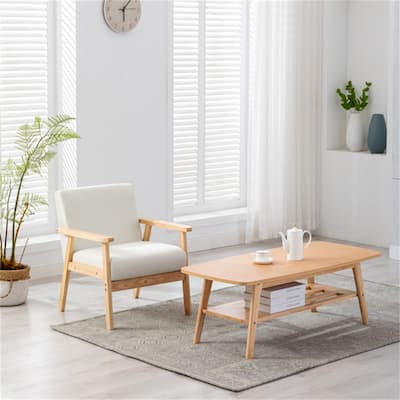 Coffee Table and Beige Chair Set