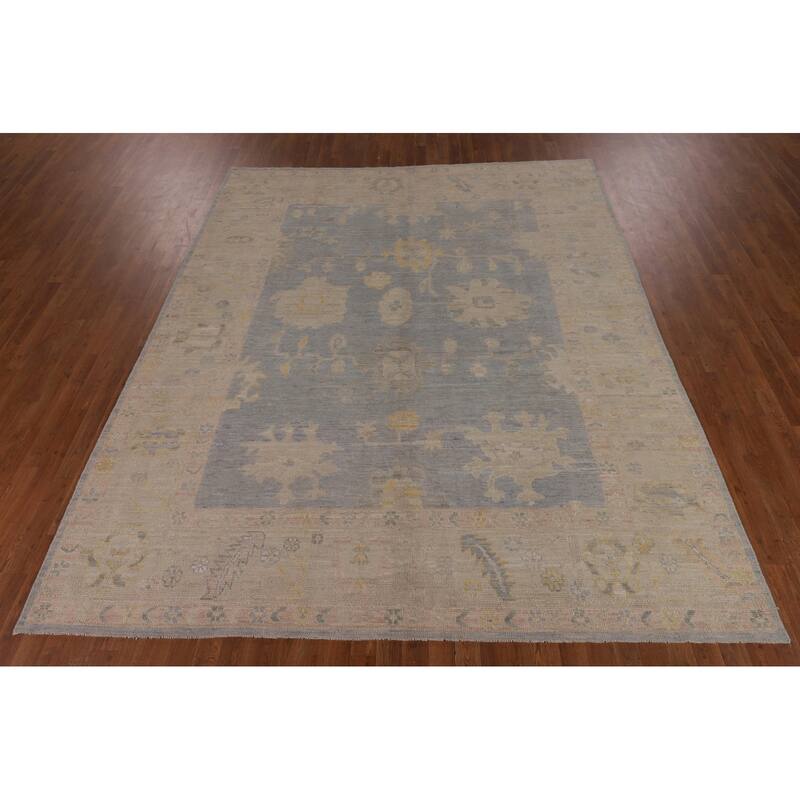 Oushak Turkish Area Rug Hand-Knotted Vegetable Dye Wool Carpet - 8'2"x 10'0"
